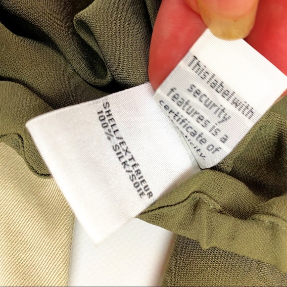 DVF Marci Faux Wrap Silk Olive Blouse NWT - Picture 11 of 16